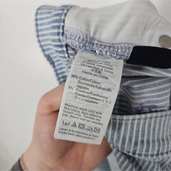 Madewell Piper Stripe 10" High Rise Skinny Crop Jeans 32 - Picture 12 of 13